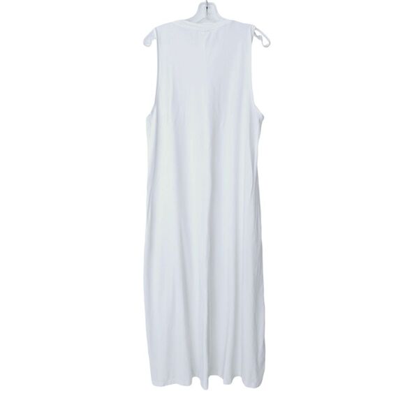 H&M Modal-Blend Tank Dress Midi Sleeveless Crewneck White XS - Picture 3 of 6